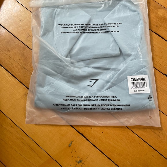 New Gymshark Crossover Long Sleeve Crop Top - Iceberg Blue - Picture 4 of 4